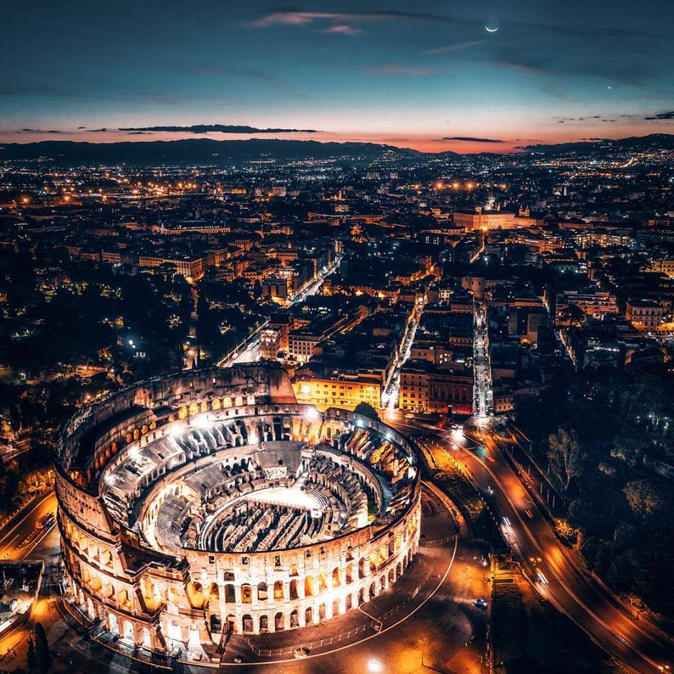 Breath-taking picture of the #colosseum by Mauro Pagliai. Shot on the #mavic2pro.