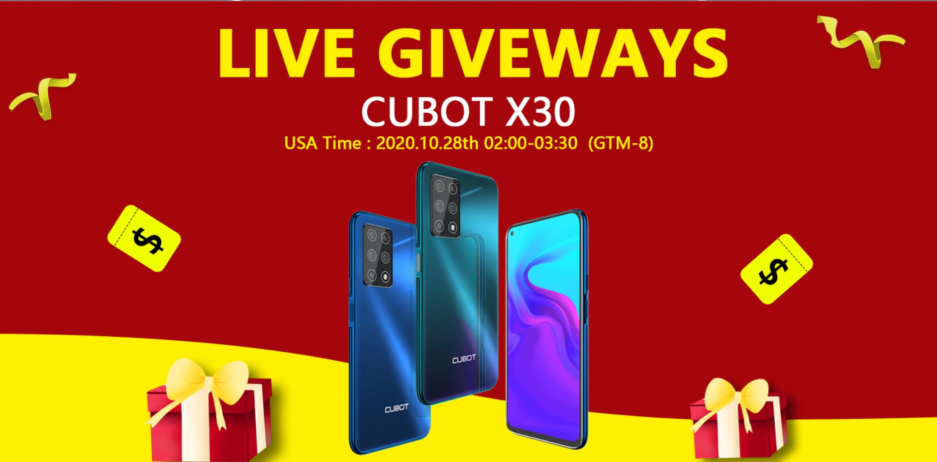 #Cubot Giveaways Live Stream on october 28th 02:00-03:30 (GTM-8) !