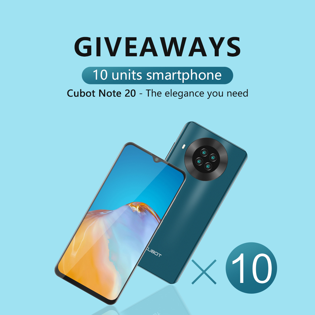 Wow! Again  10 units Cubot Note 20 giveaway is coming, Wanna be the first to get the phone? Join us ✅Add to cart to be notified👉www.tomtop.com