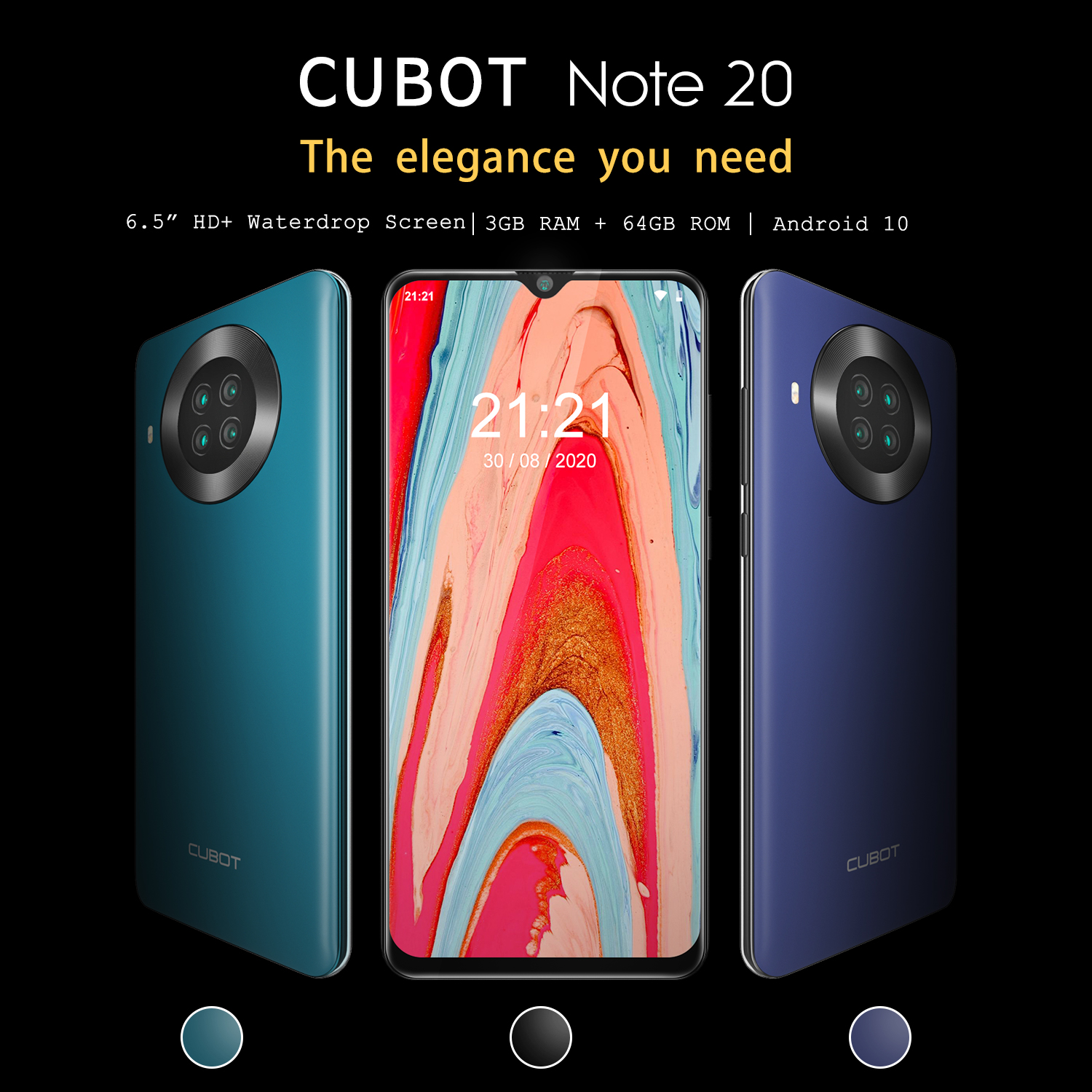 The #CubotNote20 comes with multi colour choices, The elegance You Need,which color is your flavor?  1Blue, 2 Green,  3 Black, Leave your  1, 2, 3 , in the comment below to let us know your thoughts ✅ Global Sale on June 1 #AliExpressCubotOfficialStore