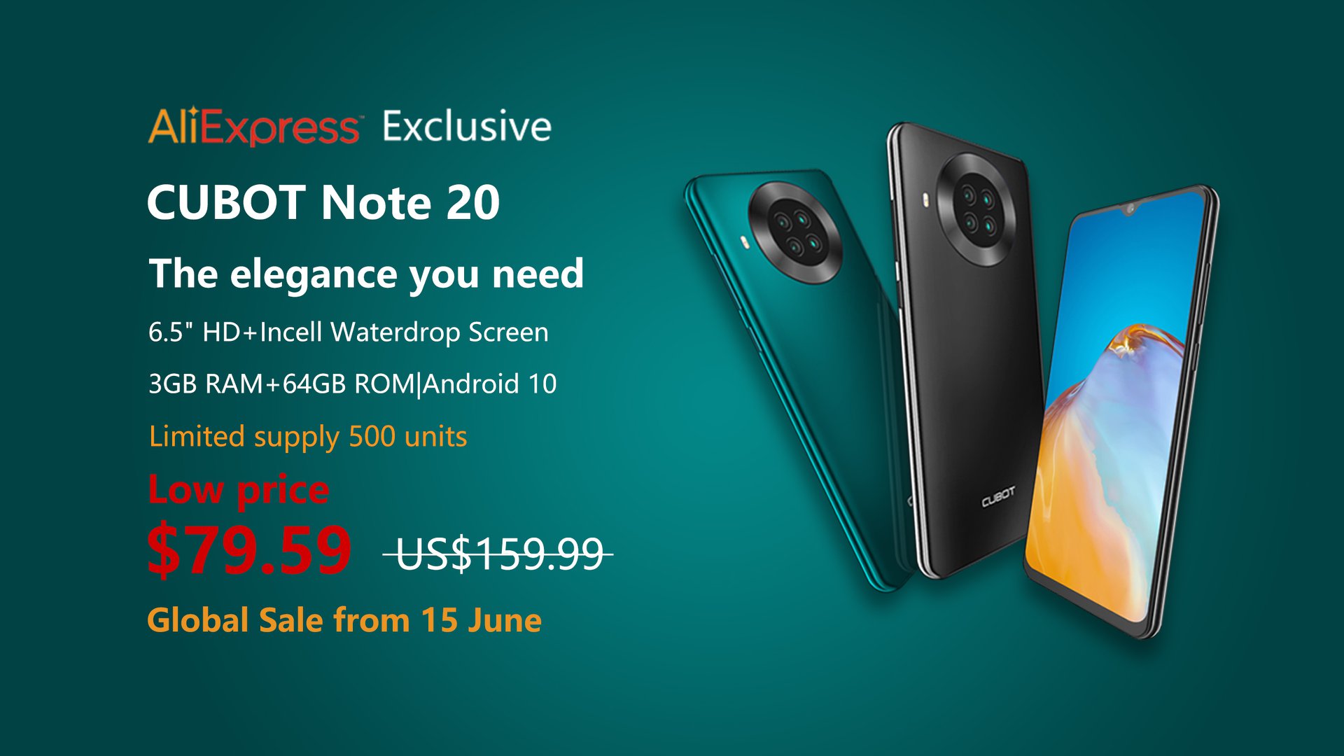 Best price ever! It's time to get the #MostBeautifulPhone #CubotNote20 at only $79.59 at Aliexpress with coupon At Aliexpress Cubot offical shop,limited for first 500 units! 