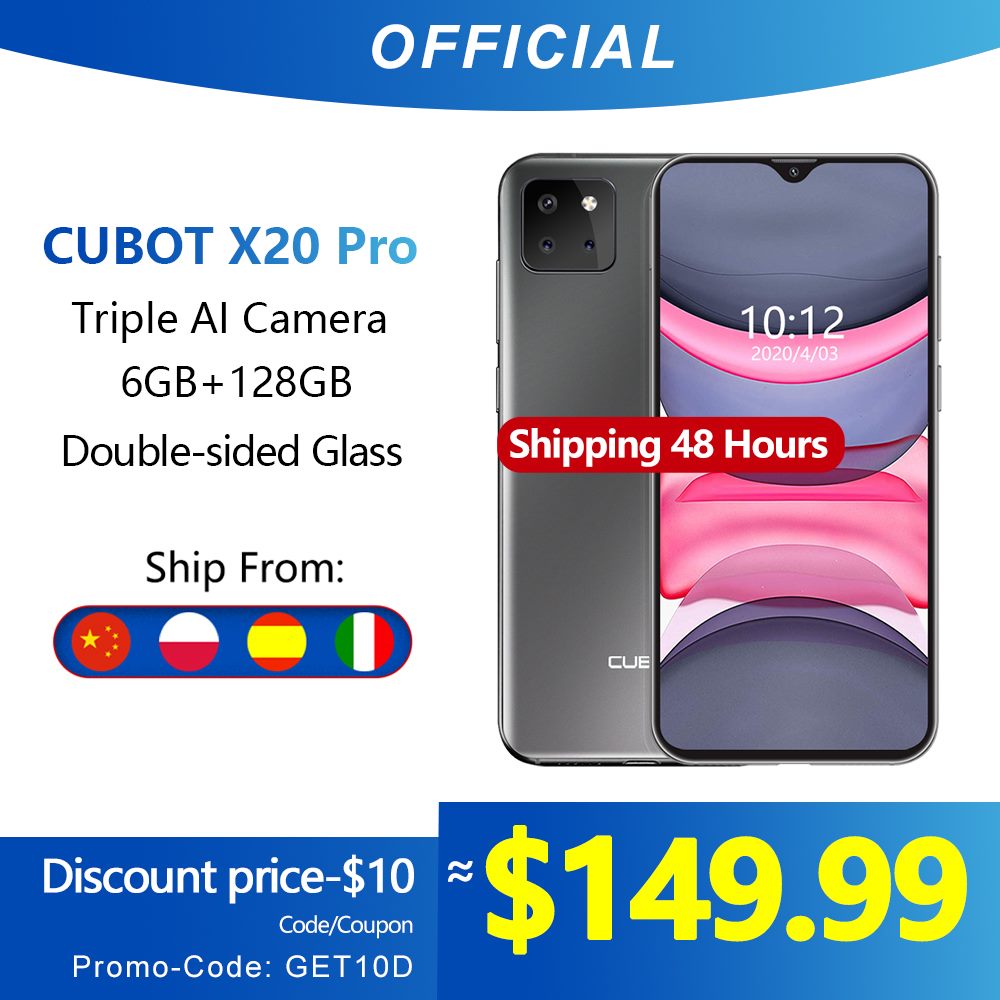 Don't miss this deal, get your cubot x20 pro at low price with code: GET10D