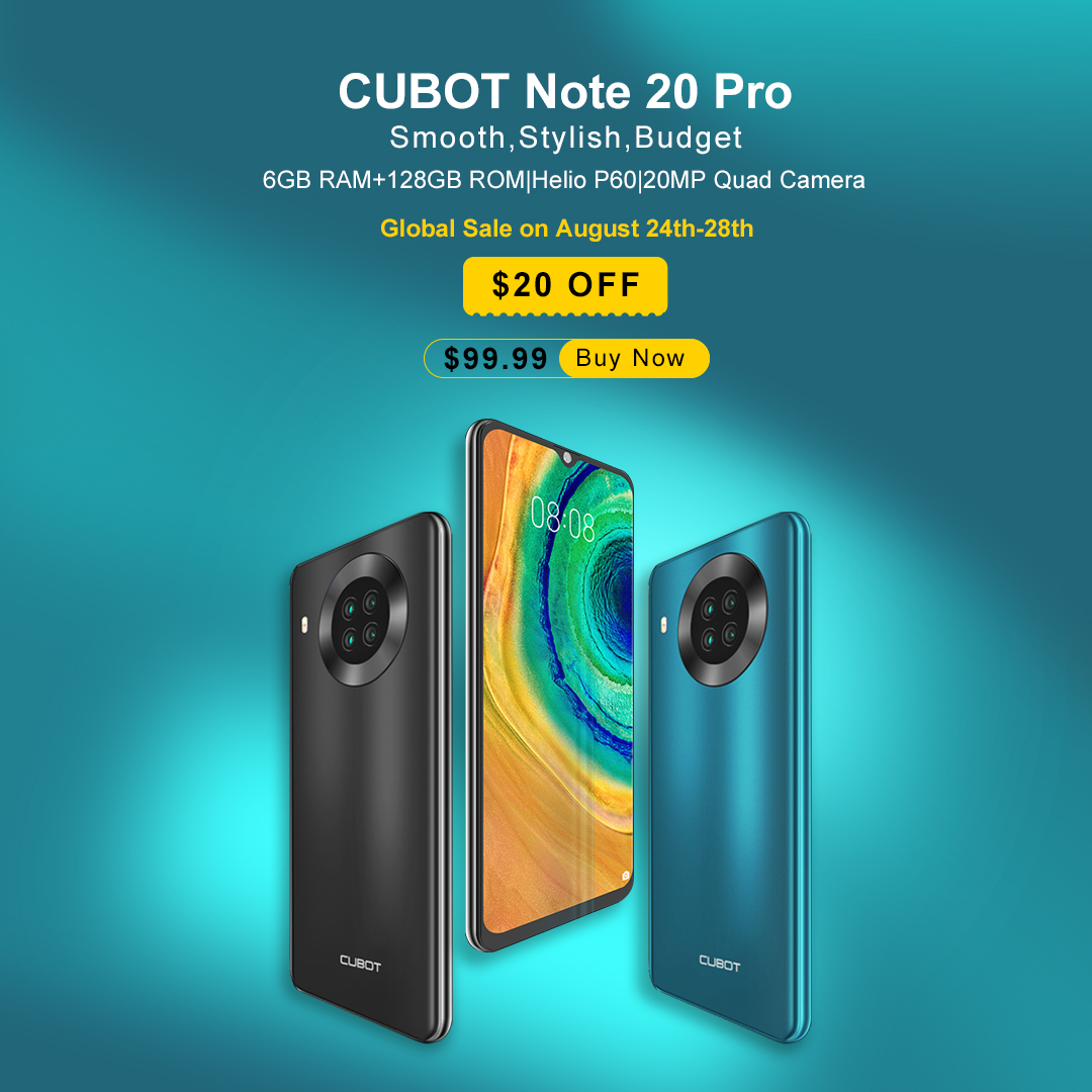 #CubotNote20Pro comes with 6GB RAM+256GB ROM at $89.99 only,The best budget phone of 2020 under $100