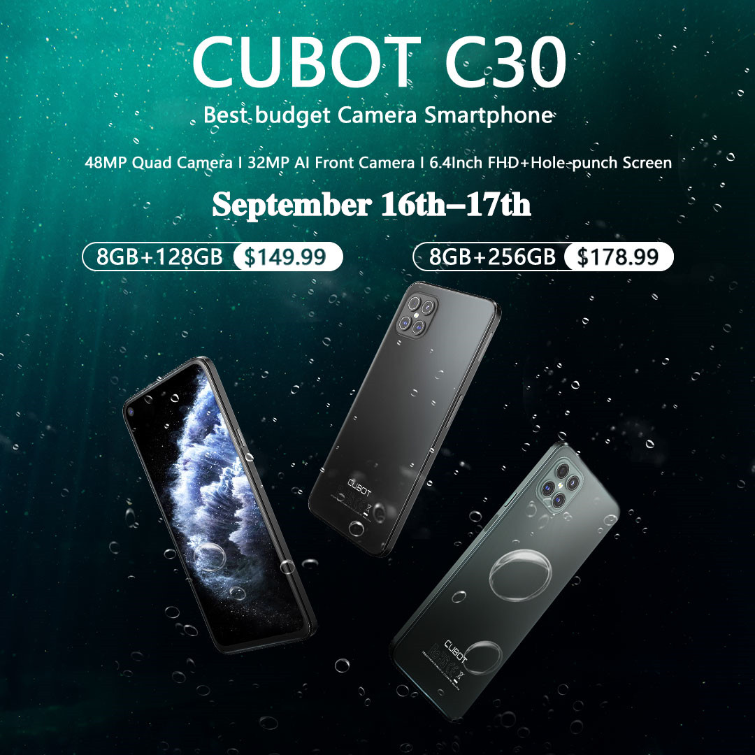 Do not miss this deal!here is your chance to buy #CubotC30,The 8GB+128GB Version will be on sales at $149.99 and the 8GB+256GB Version on sales at $179.99.