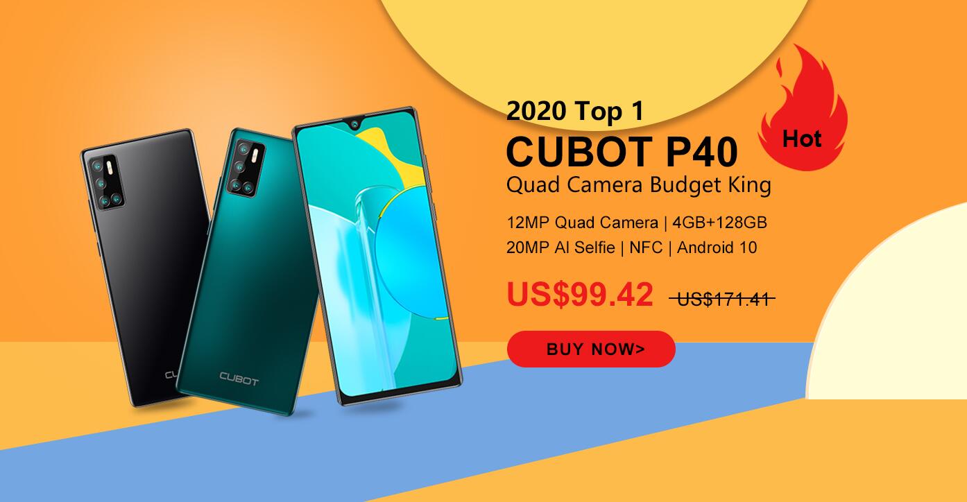 Cubot P40 NFC 4GB+128GB 6.2 Inch 4200mAh Android 10 Smartphone at a special price of $99.42 📣 Only September 21th-25th