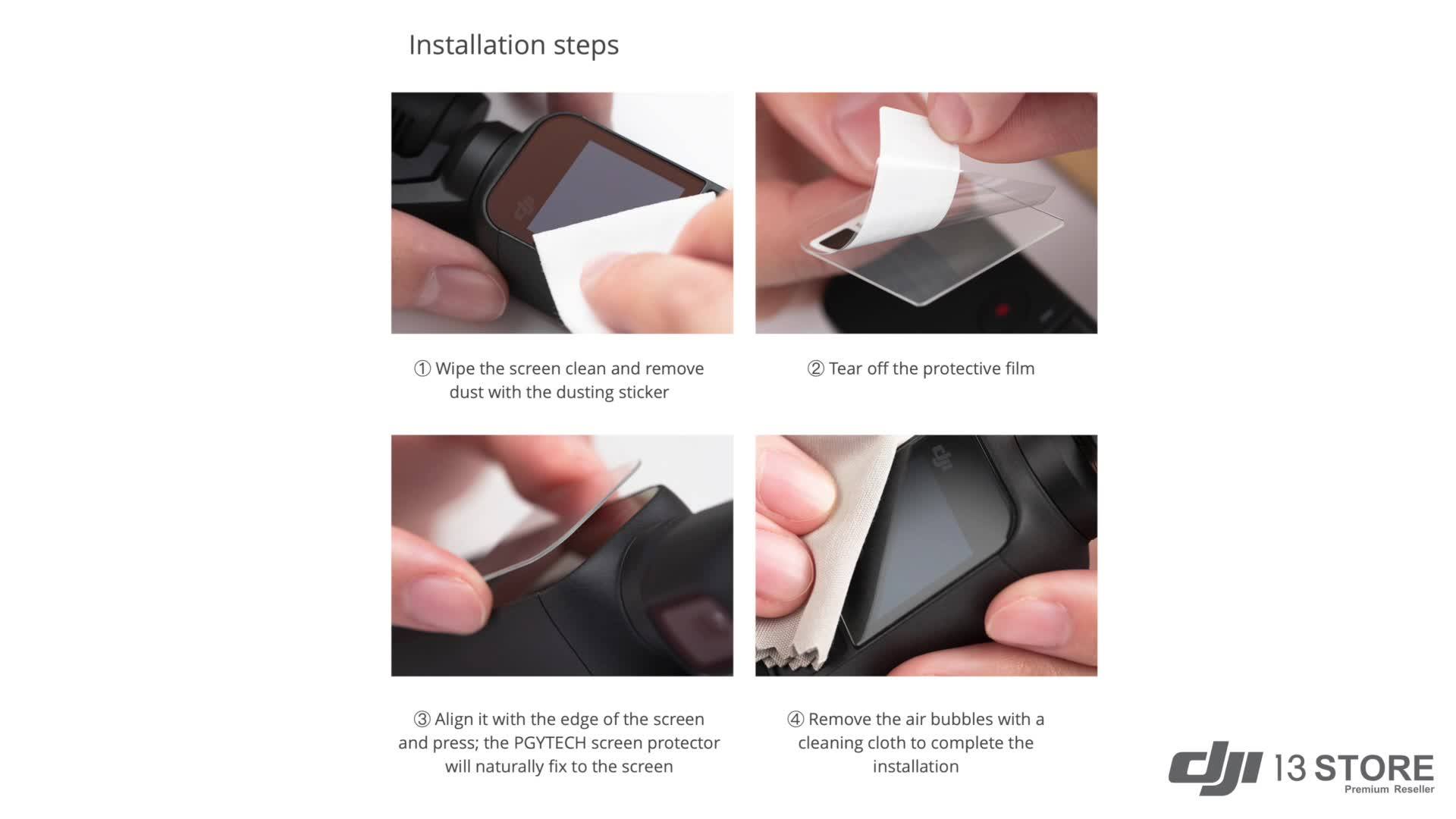 Osmo Pocket Screen Protector ป้องกันรอยขีดข่วนที่หน้าจอ Osmo Pocket ด้วย ฟิล์มกระจกกันรอย งานเนียนๆ คุณภาพดีมากๆ สัมผัสสไลด์หน้าจอได้ดีเหมือนเดิม ติดตั้งง่าย  ในชุดมี 2 ชิ้น ราคา 200 บาท พร้อมจัดส่งฟรี... สอบถามรายละเอียดสินค้าและโปรโมชั่นต่างๆได้ที่