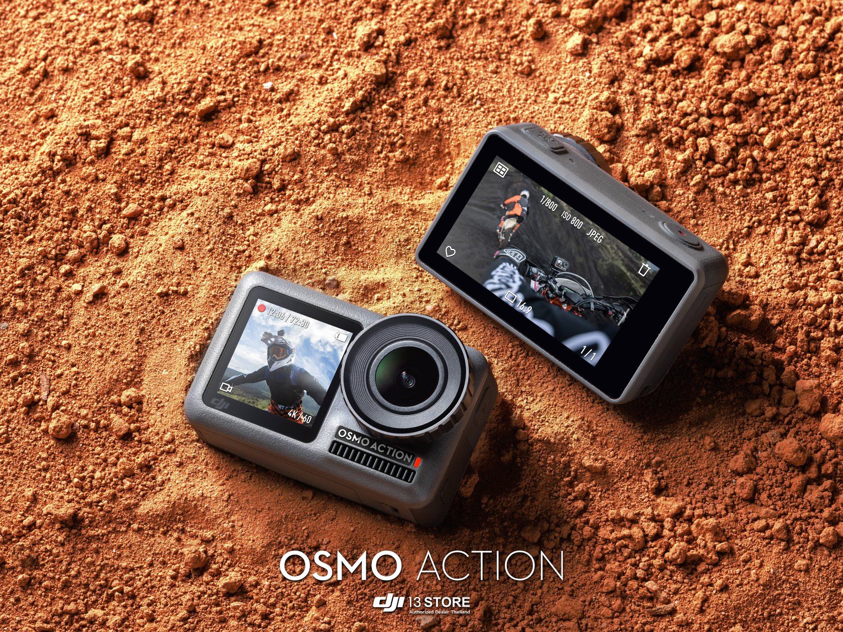 #OsmoAction เปิดมุมมองใหม่ด้วยการออกแบบให้มี 2 หน้าจอ . จอภาพสีทัชสกรีนด้านหลังขนาด 2.25 นิ้ว