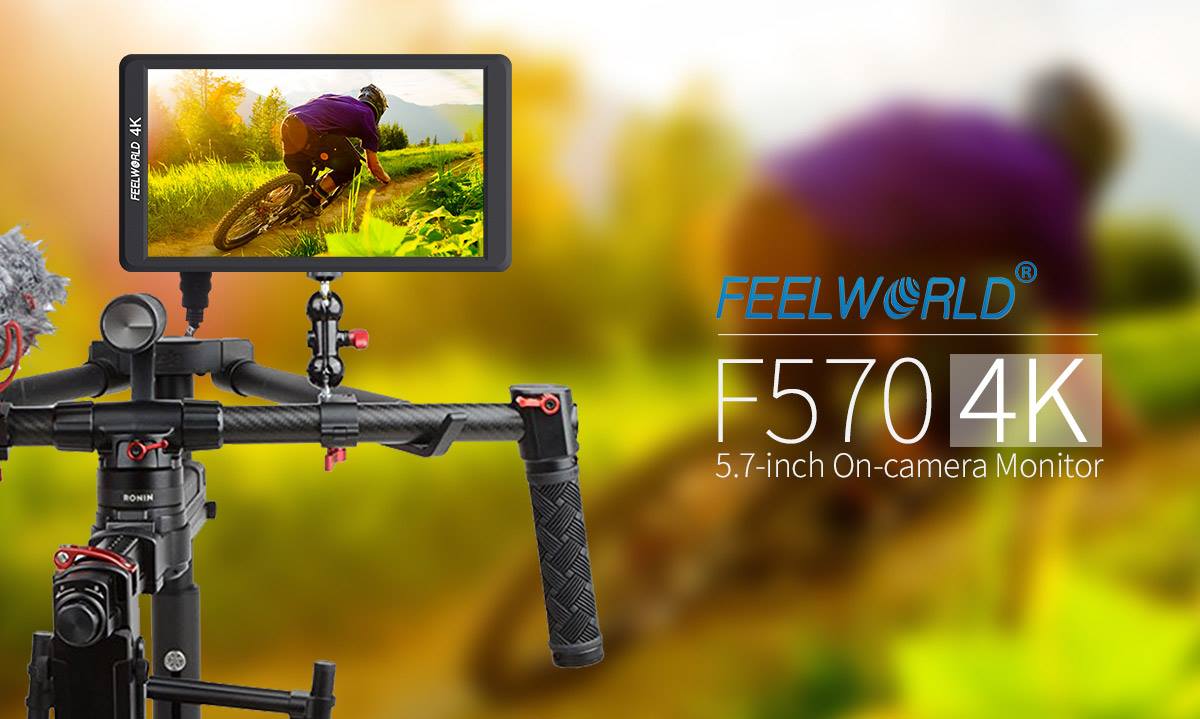 FEELWORLD F570 5.7-inch On-camera Monitor ideal for stabilizer, FHD 1920X1200 for filmmaker accurately expose and focus every shot.