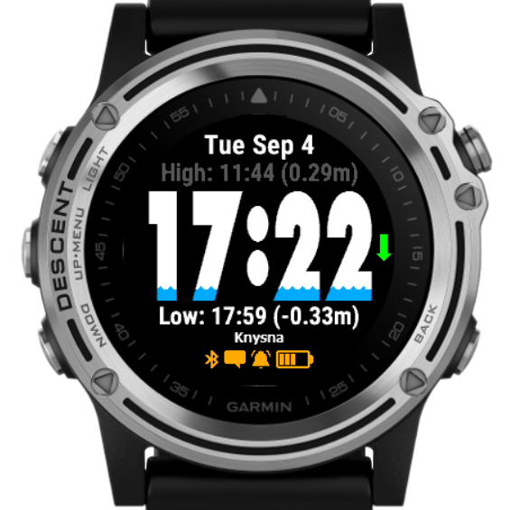 I finally added support for the Descent Mk1 to TidalFace! The delay was due to the long wait for Garmin to update the CIQ version in the Descent firmware, but thanks to the release of FW 4.00 and the CIQ SDK 3.0.2, I can now present TidalFace to Descent owners and divers! This watch face is very useful when diving in the ocean as it gives you information about the tides in your area.... Available here: