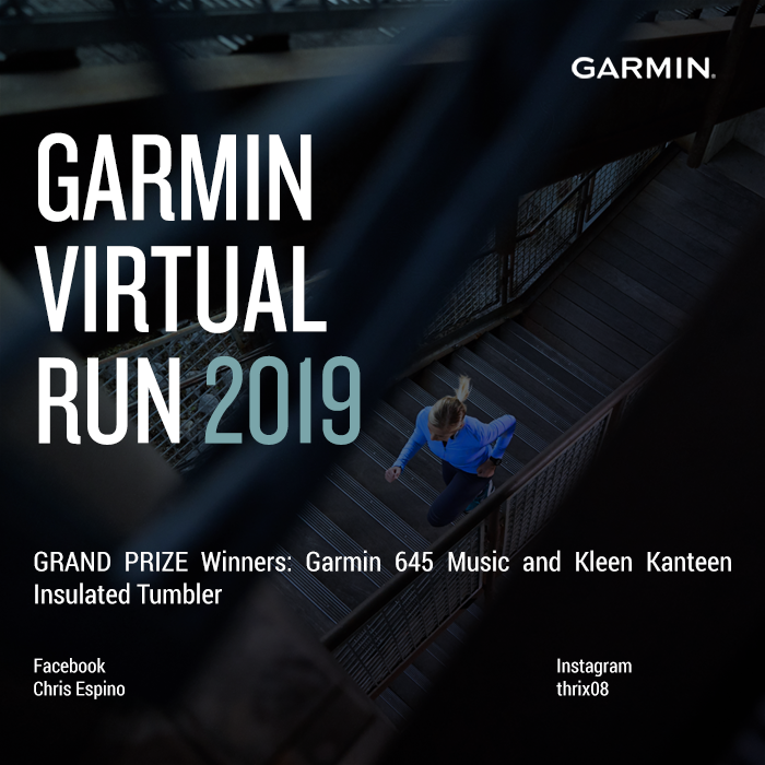 Thank you, everyone, for making the first ever Garmin Virtual Run a successful and a very exciting one! A number of creative entries and speedy runs! Garmin Philippines would like to thank and congratulate you all for continuously beating your yesterdays, no matter the circumstances are