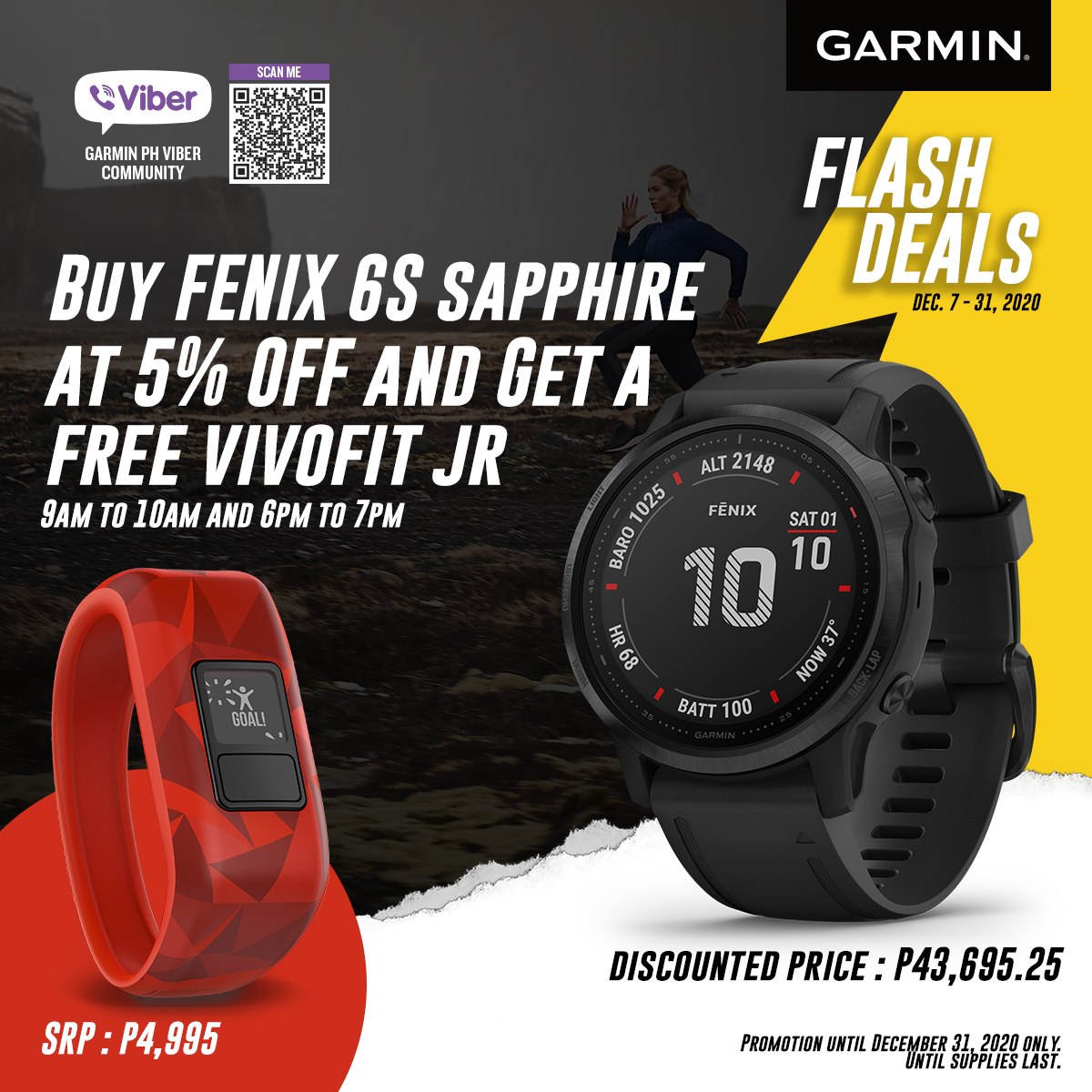 Stay on top of your fitness game this holiday season without breaking the bank with these Garmin PH Viber Exclusive Deals! We’re offering FREE SHIPPING nationwide for online purchases too, so whether you’re gearing up to stay even stronger for the coming year, or you’re sending a gift directly to a loved one’s door with a heartfelt note, you can count on us