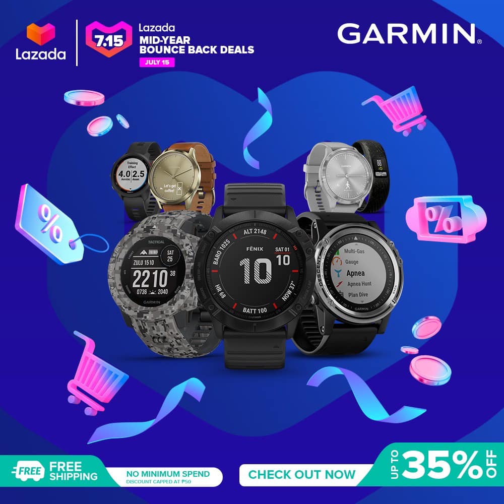 How do you bounce back from the quarantine? Drop a 💙 if staying active & working out is your favorite bounce back trick too! Click www.tomtop.com to get the latest Garmin wearable to help you strengthen your immune system from the Lazada Mid-Year Bounce Back Deals this July 15, 2020! You even get FREE SHIPPING from our #BiggestBounceBackDeals yet!  #BounceBackSaLazada ...