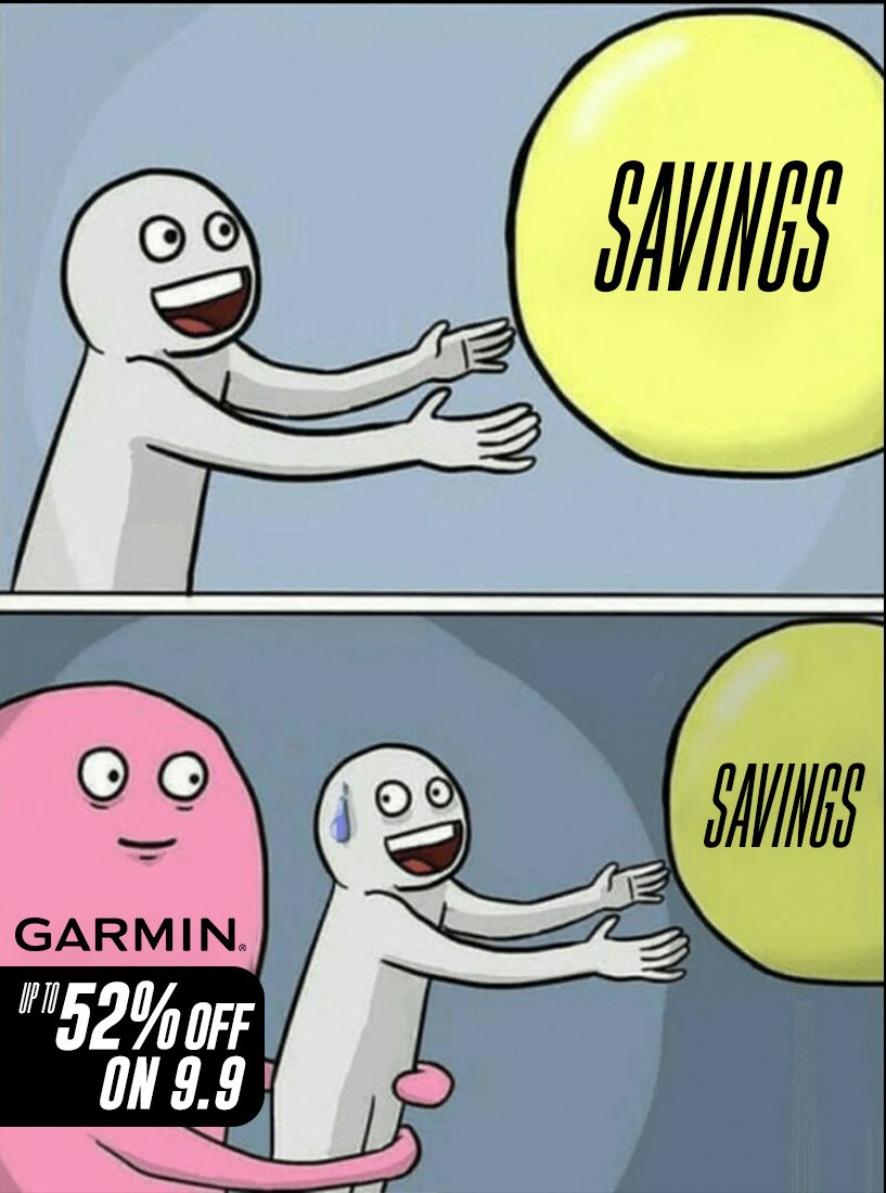 BUT investing in your health now actually saves you money over time!  You don’t really have to think twice when it’s already half the price! Stay on edge, & fill your carts with Garmin wearables now before the clock strikes 9.9! Enjoy up to 52% OFF on our latest fitness and outdoor watches!  Visit any of our official Garmin Brand Stores nationwide to avail, or shop online now via Lazada, Shopee, Viber Community, and kinetic.com.ph.... 🛒Kinetic: www.tomtop.com