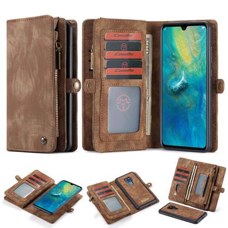 #CaseMe Huawei Mate 20 Detachable Vintage Leather Zipper Wallet Case