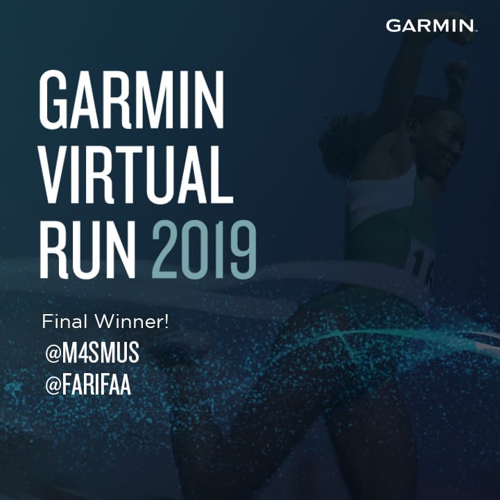 Lari berpeluh tanpa keluh, berpuluh kilometer sudah #AnakGarmin lewati di #vrgarminid. Ini dia 2 pemenang yang terpilih memenangkan Grand Prize Forerunner 645 Music + Running Dynamics Pod, @m4smus dan @farifaa. Selamat! Kirim data dirimu via DM dengan format berikut: