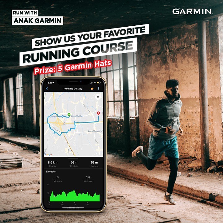 #AnakGarmin, punya course atau rute favorit untuk latihan rutinmu nggak? Share yuk ke @garminid dan dapetin topi Garmin untuk 5 pemenang beruntung