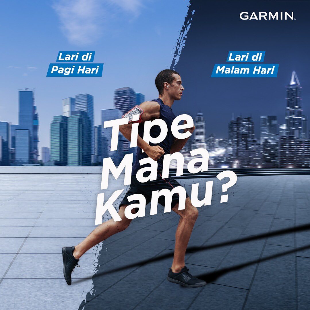 #AnakGarmin, kamu tipe pelari di pagi atau malam hari? Sharing di kolom komentar, yuk! Plus, alasannya juga kenapa kalian suka di waktu itu