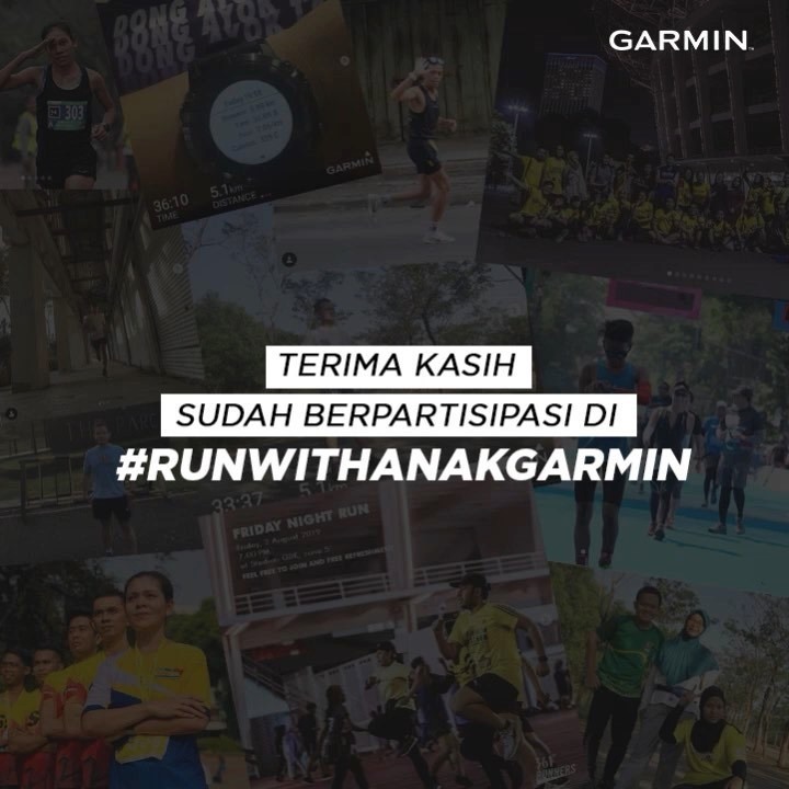 Terima kasih untuk #AnakGarmin yang sudah berpartisipasi di rangkaian acitivity #RunWithAnakGarmin dari bulan Juni lalu, ya. Btw, siapa yang mengikuti keseluruhan activitynya? Siap-siap, siapa tau kamu yang mendapatkan Garmin Forerunner 245 Amp Yellow! Nah, setelah kemarin kita udah seru-seruan di #RunWithAnakGarmin, jangan lupa beneran lari bareng sama semua anak Garmin di Garmin Run tanggal 22 September 2019 di Bintaro X Change. Registrasi diri kamu di www.garminrunindonesi...a.com. #GarminID