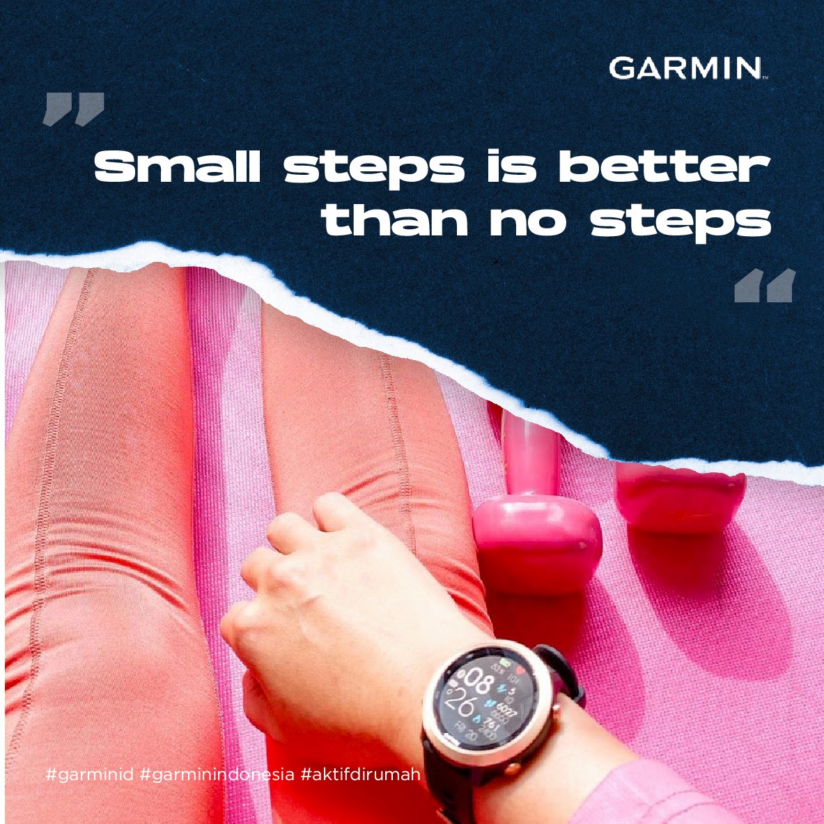 Yuk, jangan malas untuk tetap #aktifdirumah tiap hari! Mulai dari small steps juga nggak apa-apa, jangan lupa ditambah porsinya tiap hari ya! #garminid #garminindonesia _...