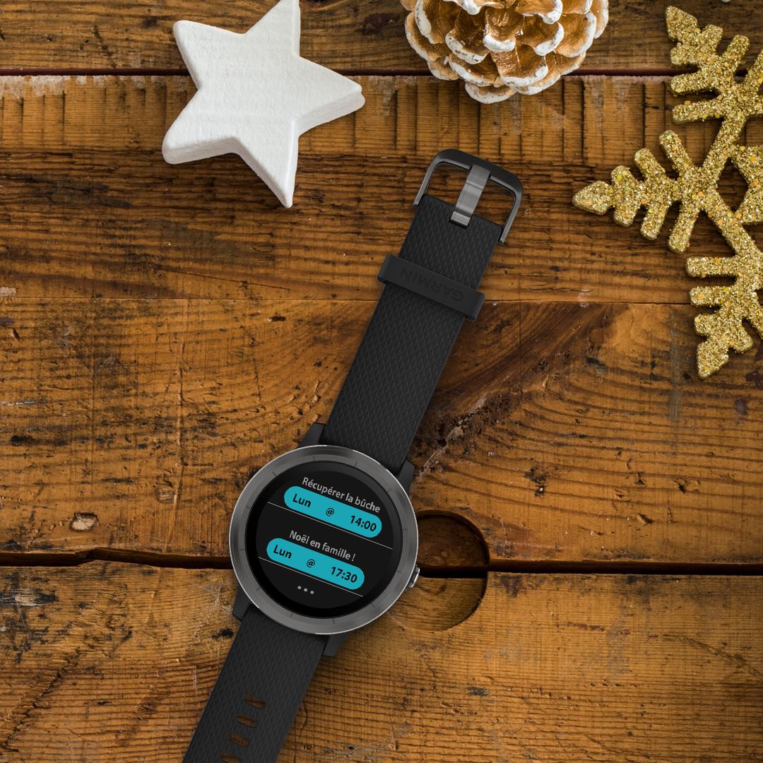 Moins d'une semaine avant le réveillon de Noël ! Grâce à la synchronisation de votre calendrier personnel sur votre montre #Garmin, arrivez à l'heure pour ce magnifique moment familial !Less than a week before Christmas Eve!