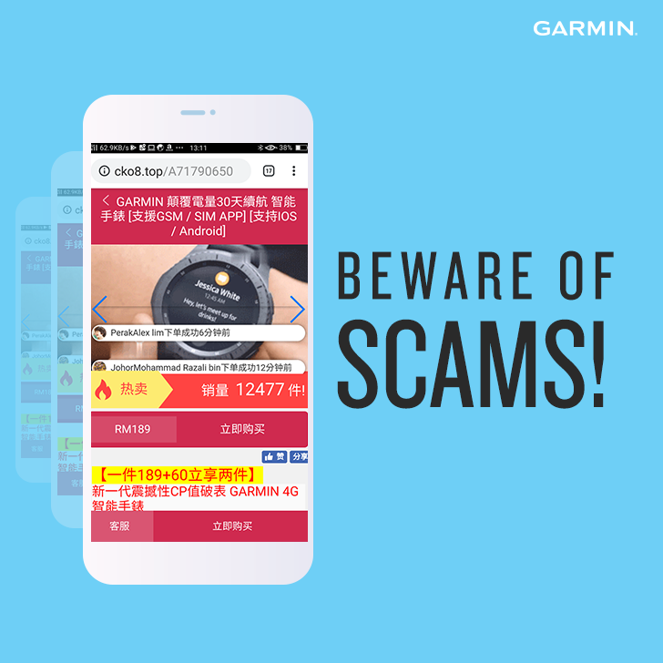 Dear Garmin users, we have been informed that there are scam posts which are going around on social media platform lately. We have checked and confirmed that these sales posts are indeed scams and have reported to the platform accordingly. Please do verify the authenticity of the seller prior to your purchase to avoid being the next victim. Thank you for alerting us of such happenings and have a nice day. #GarminMalaysia