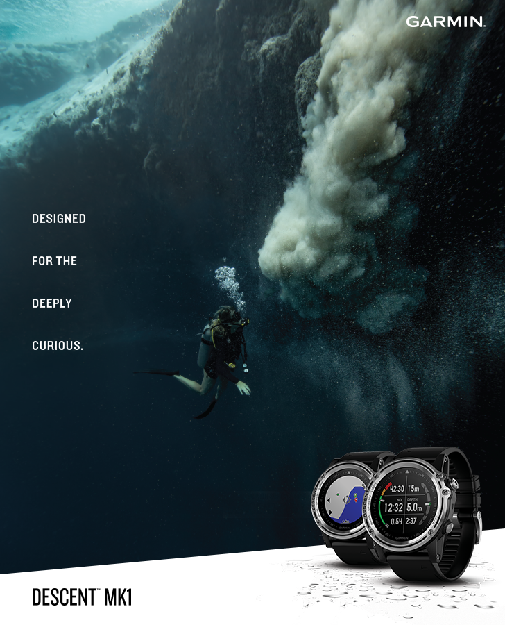 Conquer the sea in your underwater conquests. The Garmin Descent™ MK1 is built to withstand water pressure and keep you connected even when you’re down under.  With this companion strapped to your side, the sea is your oyster! Credit: GarminFrance...