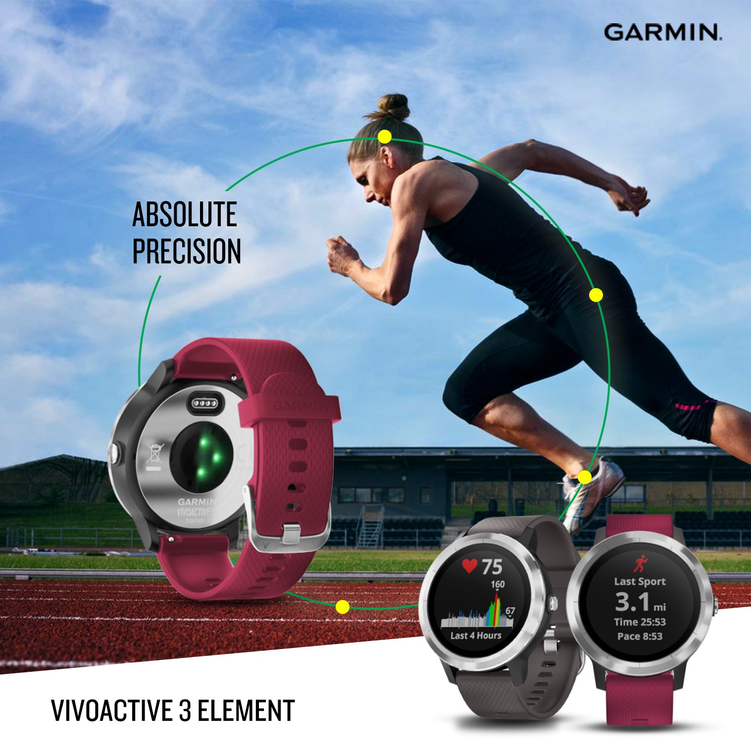 Monitoring your heart rate is more than just understanding your current health condition. The optical heart rate sensor also monitors the rate for every specified activity, allowing you to keep track of your physical well-being at all times. 