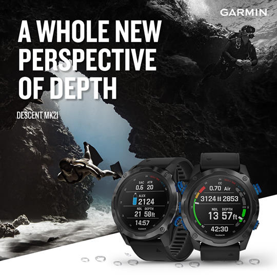 SubWave Technology developed by Garmin is a sonar-based communicator that creates an integration of air and underwater data sharing capabilities, generating more reliable information in the process. This applies even at a range of up to 10 meters from your dive computer.