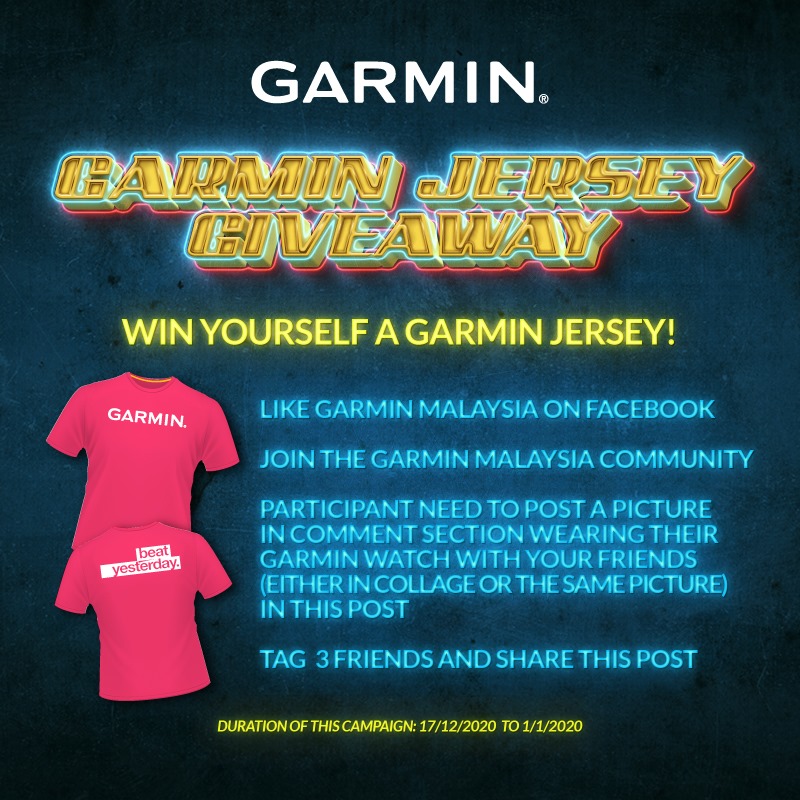 Hohoho, Garmin giveaway is here in Garmin Malaysia Community ! Stand a chance to win ONE Garmin jersey for yourselves! 