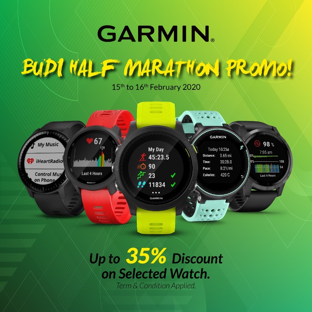 Come join us on the Weekend for the Budi Wilayahku Half Marathon RPC, where we have promotions waiting for you. Up to 35%! Refer below if you're looking for more info on the event! Date : 15th - 16th Feb 2020 