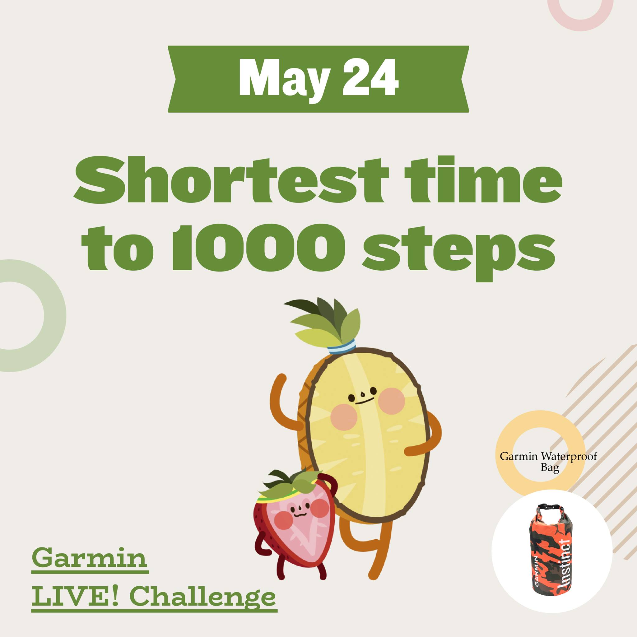 Our final day of Garmin LIVE! 7-Day Challenge is today! Menu for today: shortest time to complete 1000 steps Join us on our Instagram @GarminMalaysia from 8pm to 9pm today and share your result and tag us along with these hashtags #GarminMalaysia #GarminLive and stand a chance to win yourself a Garmin merchandise daily!...