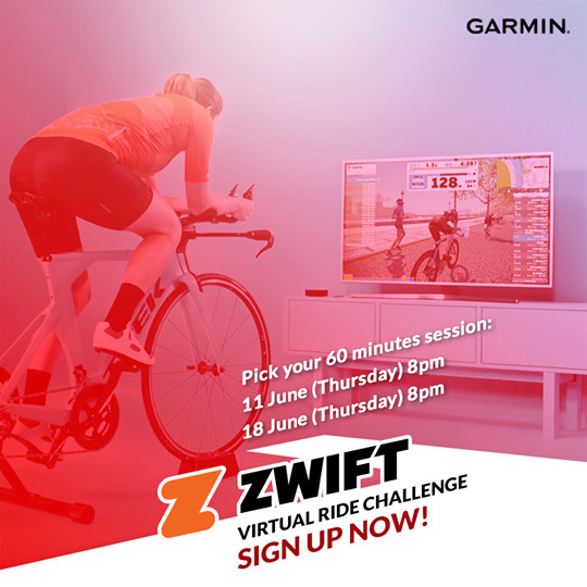 Calling all cyclists, we're back again for another round of the Garmin ZWIFT Virtual Ride Challenge! Put on your game faces and gear up for some exclusive prizes this time around. Pick out your 60 minutes session and pedal on: