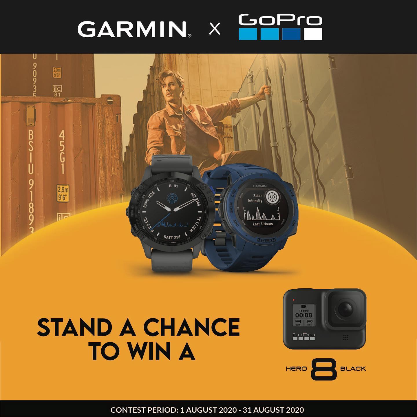 Stand a chance to win a GoPro Hero8 Black.