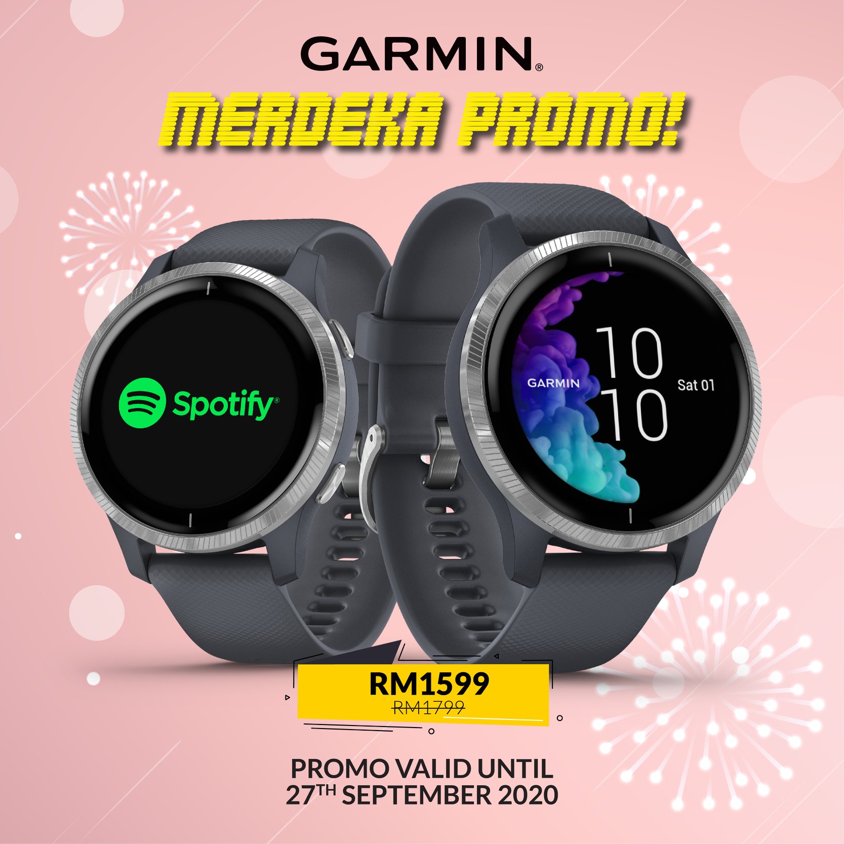 Stay on top of the game and get all your favourite Garmin devices this season with the Merdeka Promo! Venu RM1599