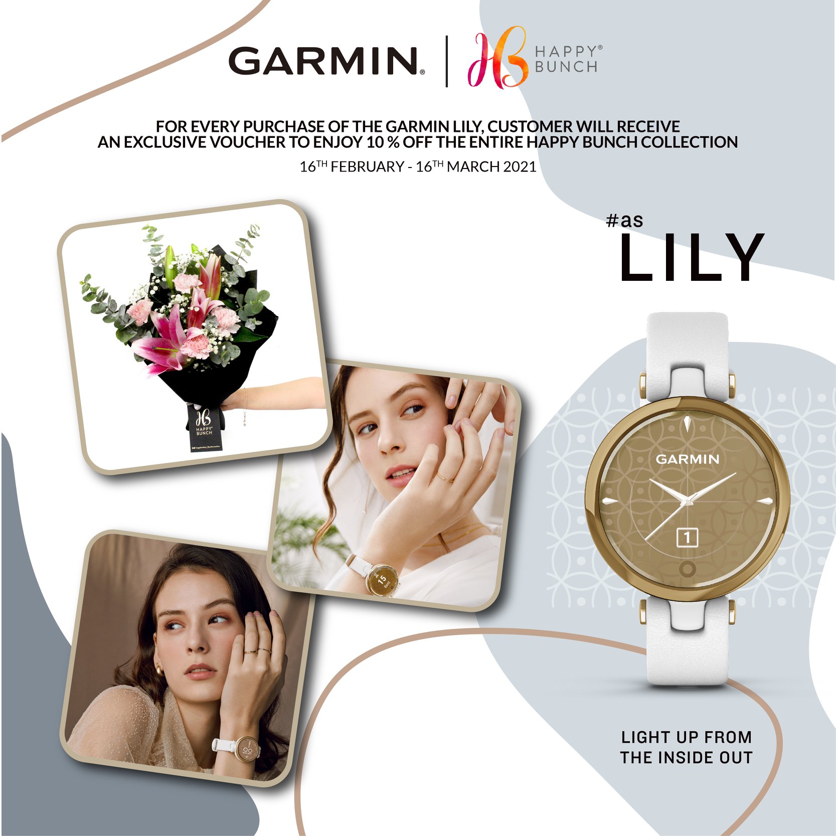 Announcing our new collaboration with @happybunchmy! Inspired by the women in our community. For women’s day, Garmin truly believes that every superwoman should be celebrated and feel extra special when they receive much deserving gifts this season😍  Purchase a Lily from Garmin brand stores or get it online through the official online store with an entitlement to receive a special 10% discount for Happy Bunch’s variety of bouquets! 🥳 Garmin: www.tomtop.com