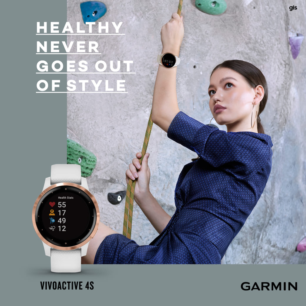 ใหม่!! Garmin vivoactive4s นาฬิกาตัวเรือนขนาดเล็กพอดีข้อมือเหมาะกับสาวๆ ที่ต้องการความทันสมัย เพราะนาฬิกาถูกออกแบบมาให้มีความสวยงาม มีให้เลือกหลายสีตามสไตล์ น้ำหนักเบา ไม่เทอะทะ สามารถใส่ในชีวิตประจำวันแมทช์ได้กับทุกลุค ทั้งใส่ทำงานในแบบ Working Women หรือจะใส่ออกกำลังกายเบา ๆ แบบกรุบกริบ ได้ฟีลความ Healthy ให้ได้เหงื่อแบบซึม ๆ เรือนนี้เหมาะเป็นที่สุด!!  อีกทั้งยังมีฟังก์ชั่นที่ค่อนข้างตอบโจทย์ผู้หญิงยุคนี้อีกด้วย