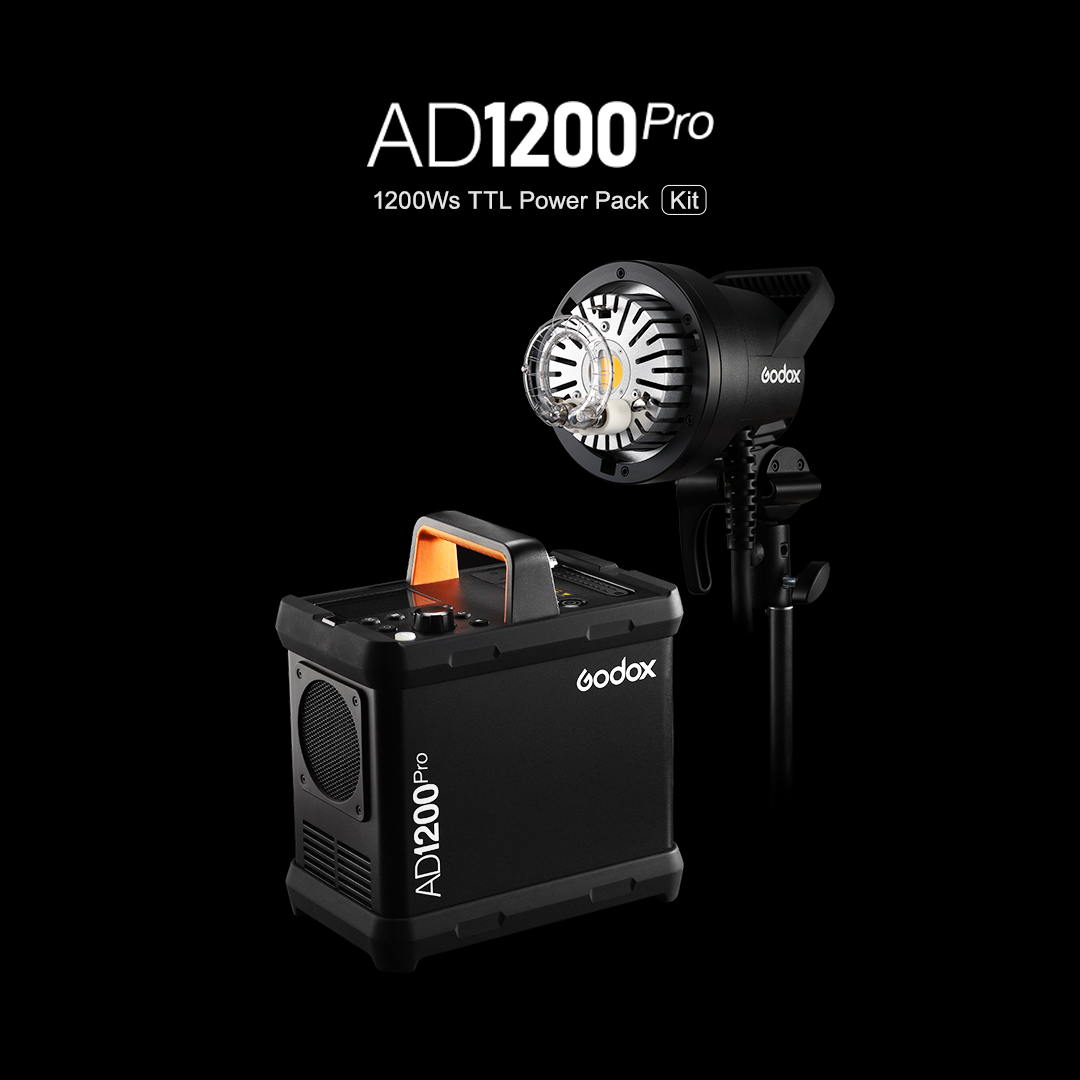 Introducing the Godox new product AD1200Pro 1200Ws TTL Power Pack Kit: A powerful, robust and portable battery designed unit which allows you to freely use on location and in the studio. - Fully support TTL and HSS, embrace more shooting possibilities...