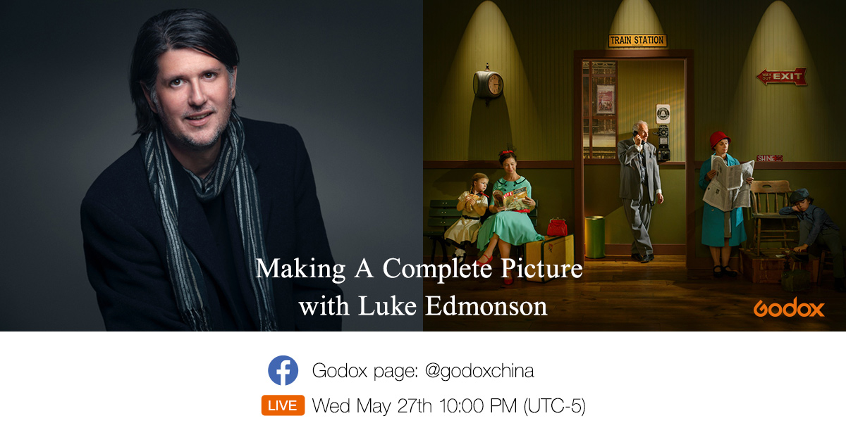 Join Luke Edmonson in Godox Facebook Live as he discusses how he put all the dots and pieces together, to craft a complete picture on Wed May 27th 10:00PM (UTC-5).  You don't make a photograph just with a camera. You bring to the act of photography all the pictures you have seen, the books you have read, the music you have heard, the people you have loved. - Ansel Adams However, how do you put all the those together to find your own creative voice?...