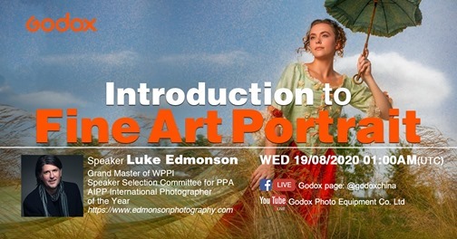 Tune into the Godox official Facebook and YouTube channel on August 19th 01:00AM (UTC) where photographer Luke Edmonson will be broadcasting for 1.5 hours introducing fine art portrait. Please don’t hesitate to comment below if you have any questions for Luke, we will address those questions on the upcoming LIVE. <About Luke Edmonson>