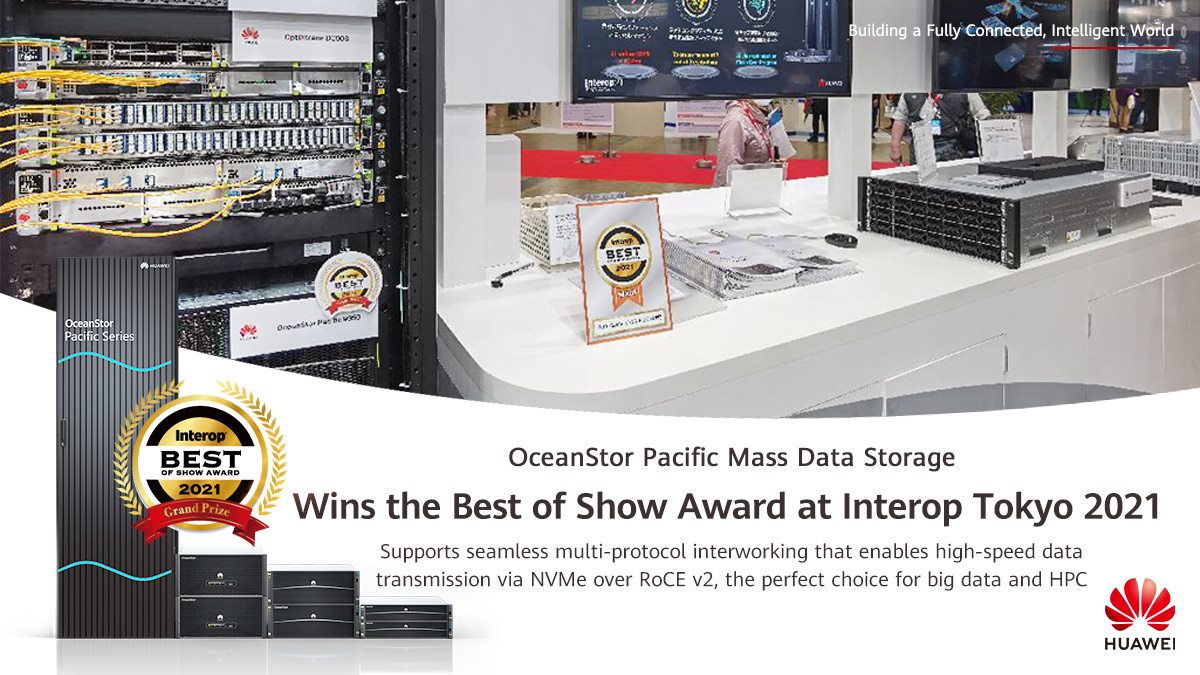 🏆 #Huawei #OceanStorPacific Mass Data Storage has won the Best of Show Award at #InteropTokyo2021! Thanks for your trust & support!  Learn more: www.tomtop.com