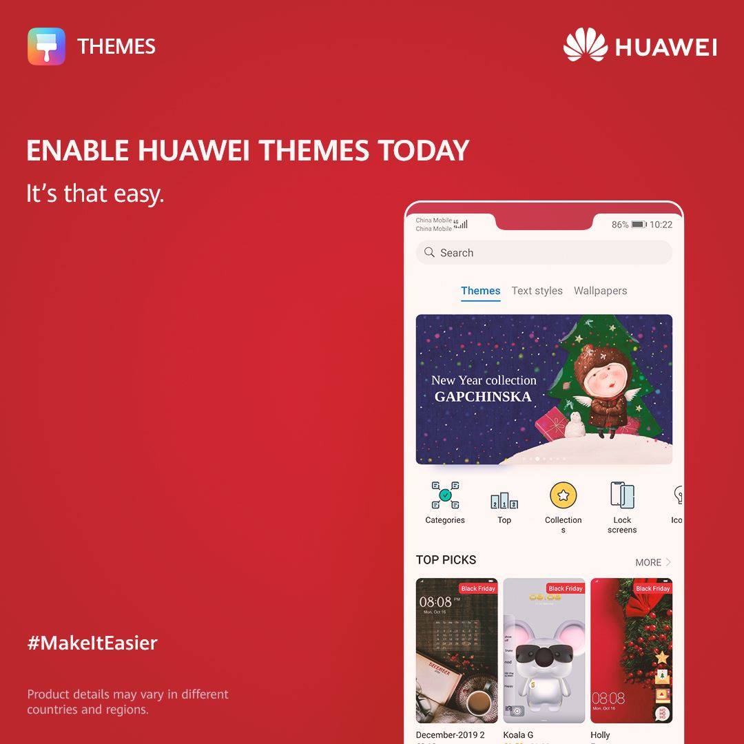 Open Themes > Pick something you like > Download & Apply! It’s that easy.✅ Enable #HUAWEIThemes today to give your phone a new look whenever you want! 🤩Every day can be a costume party for your Huawei device. 