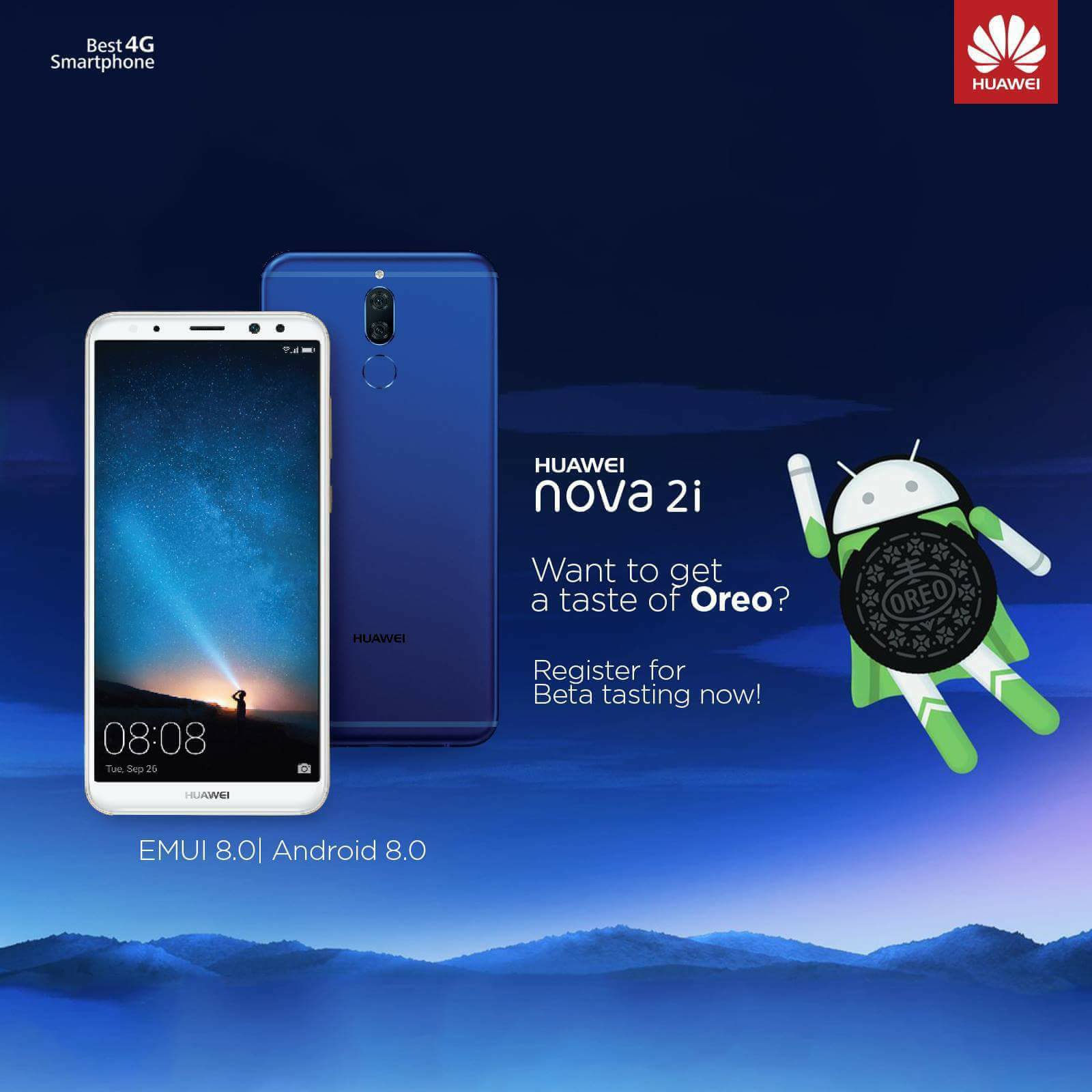 Want to be the first one to taste Oreo on Nova2i? If so, fill up the google form and register for beta tasting now!  Form Link: https://www.tomtop.com/brands-huawei-2137/?aid=sqttseo Registration deadline: 5 March, 2018.... For Oreo update u must have version RNE-L22C636B142. Everyone will get Oreo update soon.