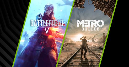 Two major RTX announcements today!  NVIDIA DLSS is now available in Battlefield V (providing up to 40% performance boosts) and Metro Exodus is launching Friday with both ray tracing and DLSS enabled.