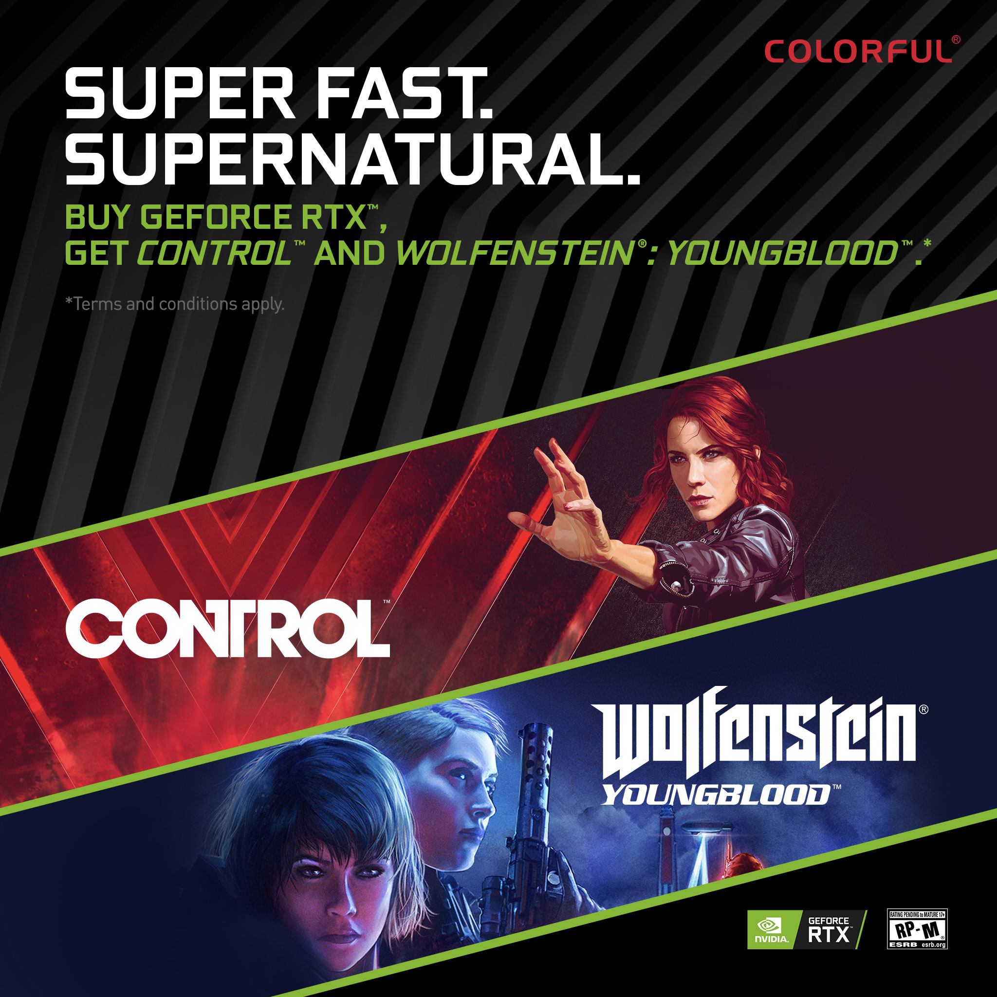 Get both #ControlRemedy and #Wolfenstein Youngblood with the NVIDIA GeForce Philippines Super Fast. Supernatural Bundle. 