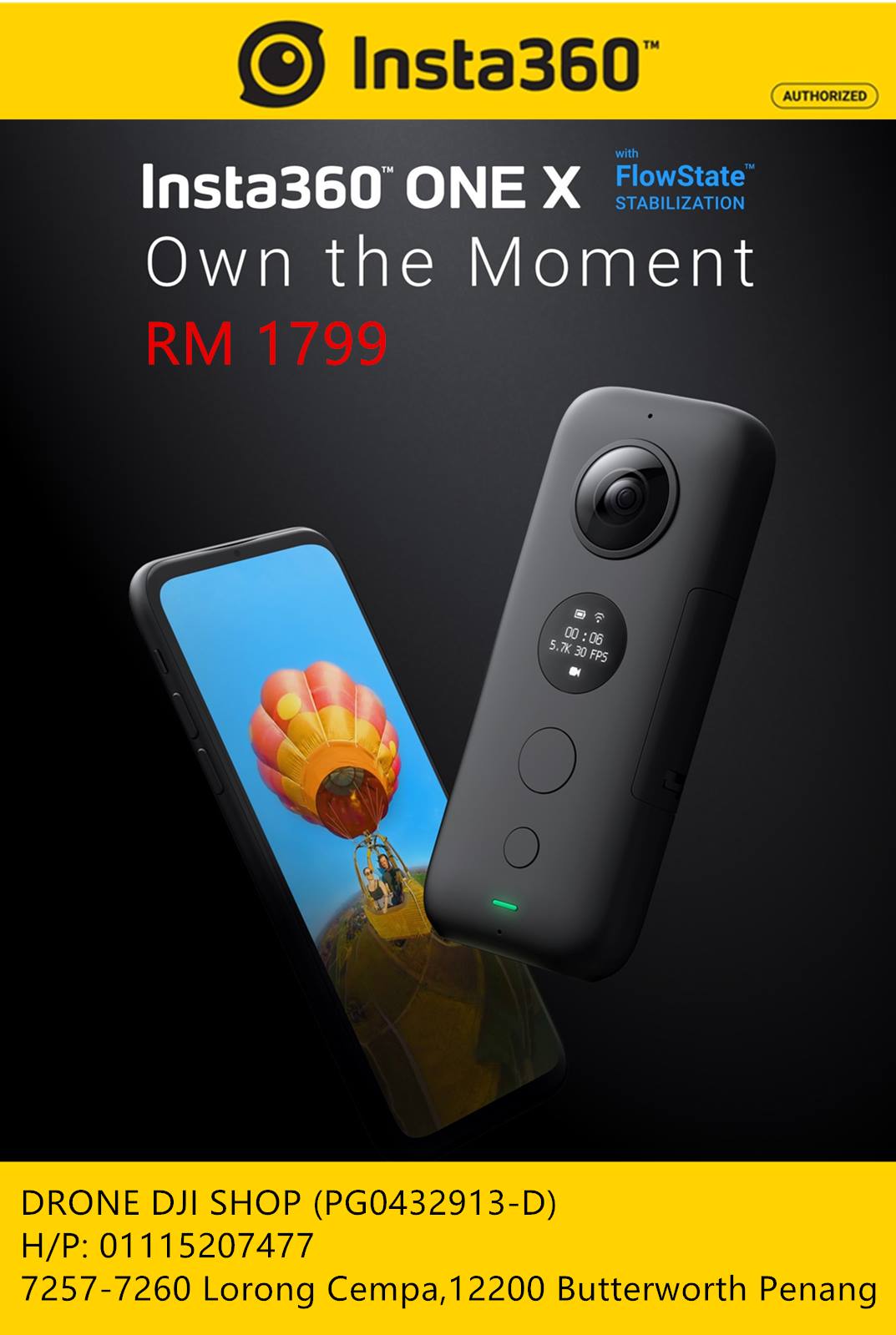 Insta360 ONE X RM 1799 #Insta360 #Insta360ONEX #OwnTheMoment #ActionCamera...