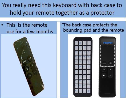 make sure to get a Bluetooth keyboard for apple tv 4th like this to protect your pricey remote 