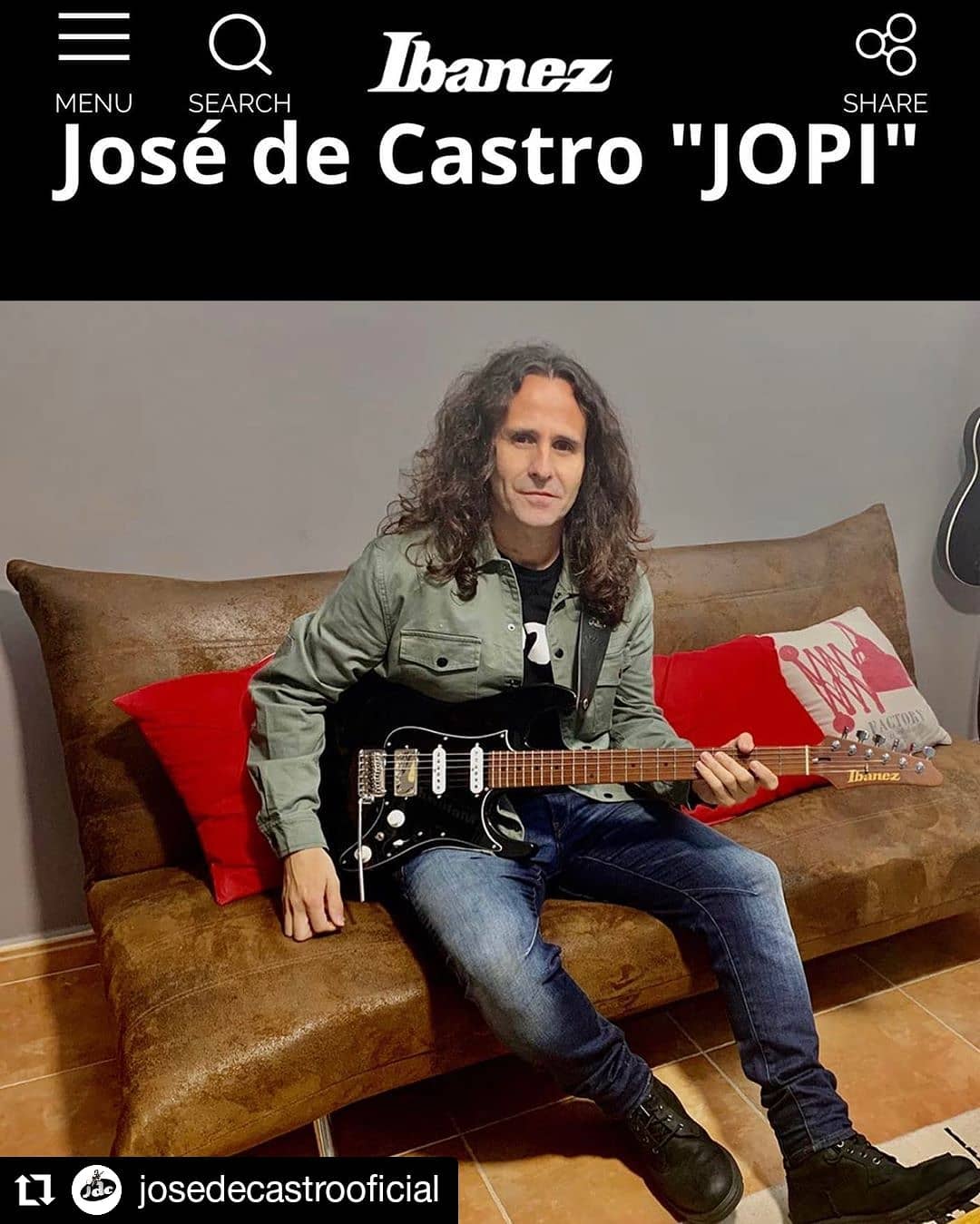 Great news 🔥 JOYO artist Jose is also now officially Ibanez artist!! #Repost @josedecastrooficial