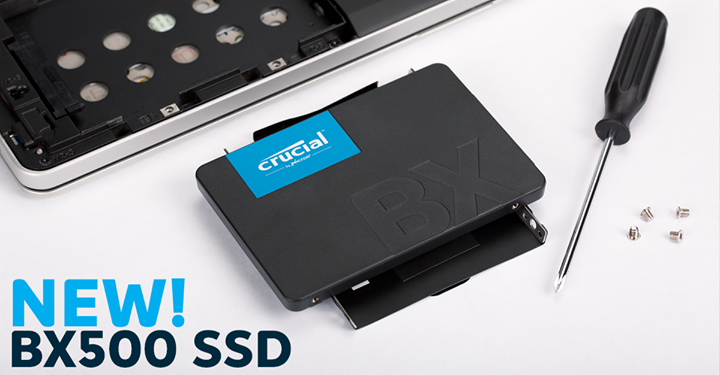 NEW! Crucial BX500 SSD, the easiest way to get all the speed of a new computer without the price. 