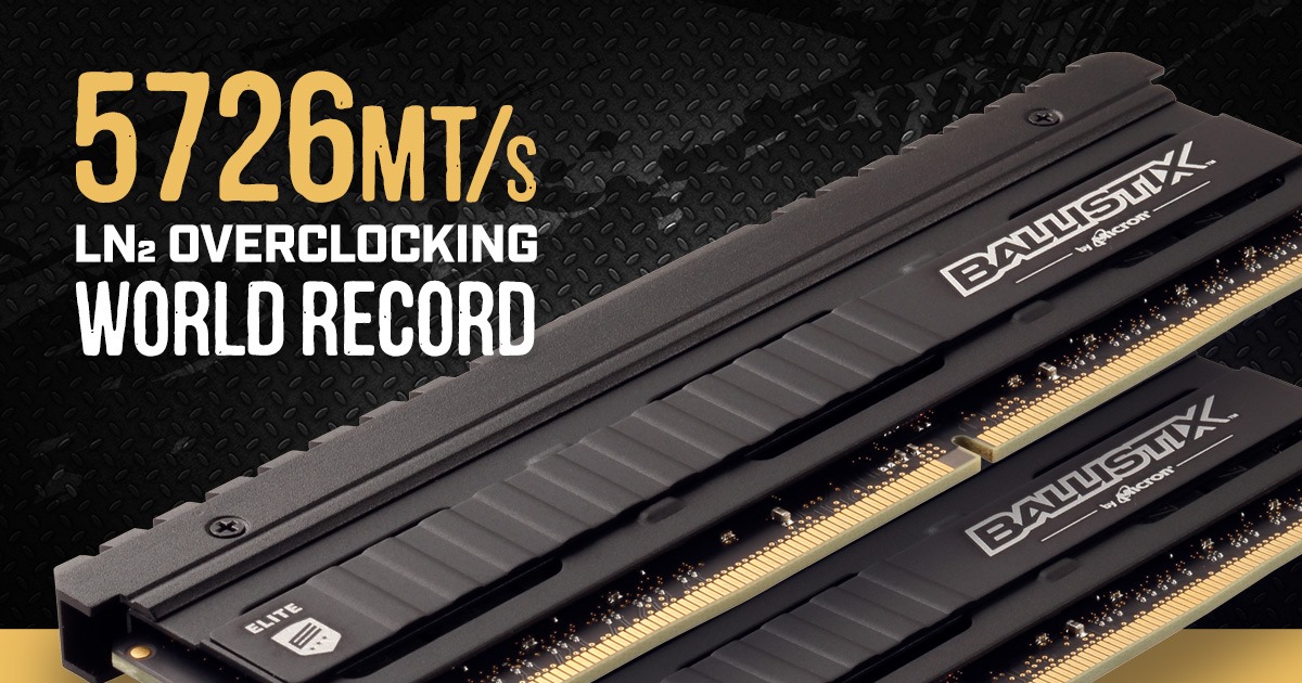 WOW!  Amazing news from Ballistix!  Micron Memory sets new DDR4 Overclocking World Record