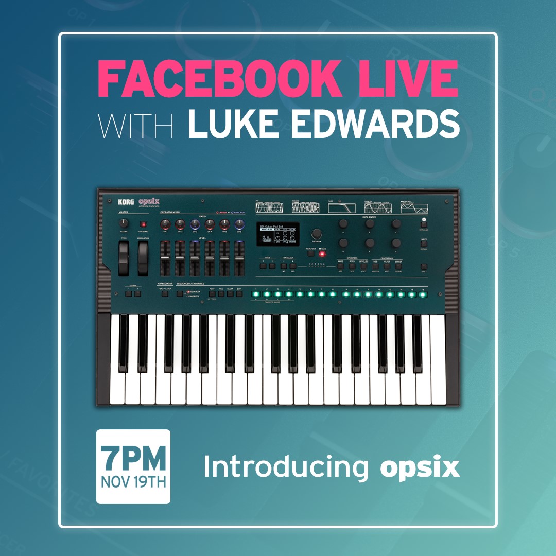 LIVE here on Facebook this Thursday at 7 p.m: Introducing opsix!  Join Luke with our new altered FM synthesizer opsix and find out how we have tamed FM. Focusing on the essentials, we'll be taking an in-depth look at the operator mixer, the different operator modes, and the processors. 